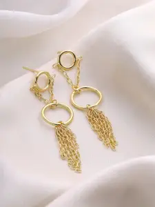 Priyaasi Gold-Plated Circular Chain Style Drop Earrings