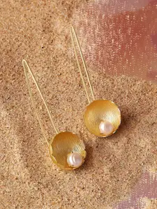 Priyaasi Gold-Plated Pearls Hoop Earrings