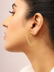 Priyaasi Gold-Plated Square Half Hoop Earrings