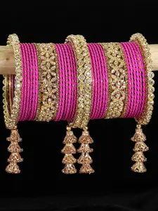 LAVAZZA Set of 38 Crystals Studded Latkan Bangles