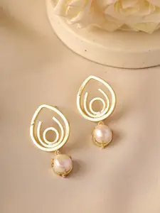 Priyaasi Gold-Plated Beads Beaded Contemporary Drop Earrings
