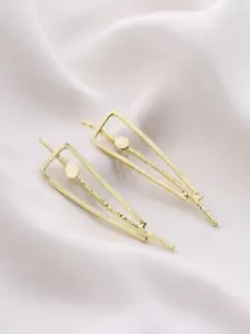 Priyaasi Gold-Plated Contemporary Drop Earrings