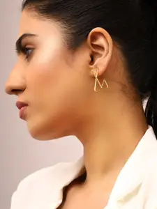 Priyaasi Gold-Plated Geometric Drop Earrings