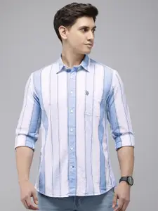 U.S. Polo Assn. Denim Co. Men Slim Fit Striped Pure Cotton Casual Shirt