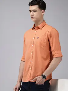 U.S. Polo Assn. Tailored Fit Cutaway Collar Pure Cotton Casual Shirt