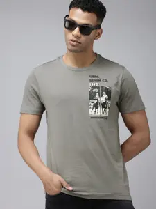 U.S. Polo Assn. Denim Co. Pure Cotton Graphic Printed Slim Fit T-shirt