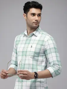 U.S. Polo Assn. Denim Co. Pure Cotton Slim Fit Checked Casual Shirt