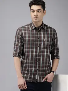 U.S. Polo Assn. Pure Cotton Tailored Fit Opaque Checked Casual Shirt