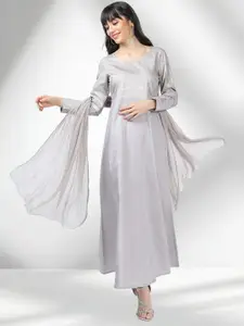 Vishudh Women Anarkali Maxi Dress With Dupatta