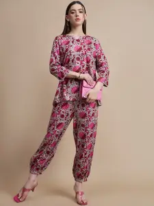all about you Batik Printed Top With Trousers Co-Ords