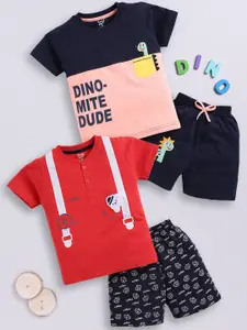 Toonyport Boys Pack Of 2 Printed T-shirt with Short