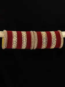 LAVAZZA Set of 68 Zircon-Studded Velvet Bangles