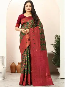 SM TRENDZ Woven Design Zari Cotton Silk  Paithani Saree