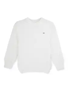 Gini and Jony Boys Geometric Self Design Long Sleeves Acrylic Wool Pullover