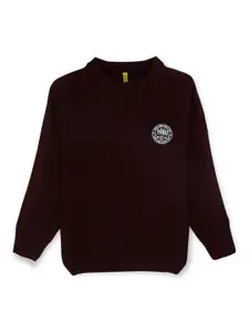 Gini and Jony Boys Brand Logo Self Design Acrylic Pullover