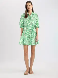 DeFacto Women Abstract Print Fit & Flare Dress