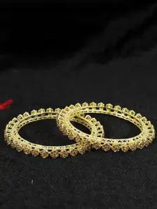LAVAZZA Set Of 2 CZ American Diamond-Studded Bangles