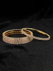 LAVAZZA Set Of 4 CZ American Diamond-Studded Bangles