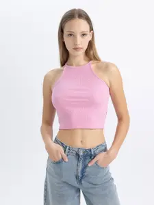 DeFacto Halter Neck Cotton Crop Top