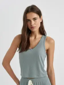 DeFacto Women Striped Crop Top