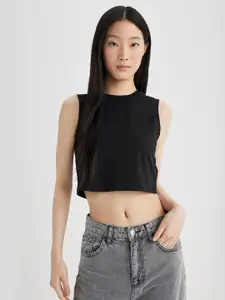 DeFacto Women Solid Cotton Crop Top