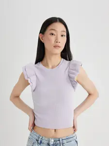 DeFacto Women Puff Sleeves Striped T-shirt