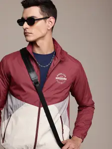 The Roadster Life Co. Colourblocked Mock Collar Sporty Jacket