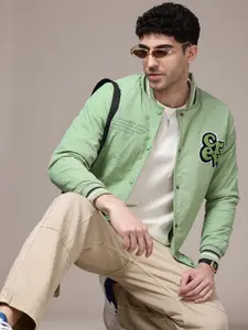 The Roadster Life Co. Stand Collar Embroidered Detail Bomber Jacket