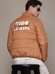 The Roadster Lifestyle Co. Typography Print Longline Padded Jacket