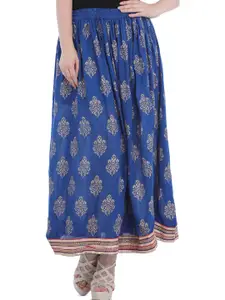 Exotic India Printed Flared Maxi Skirts
