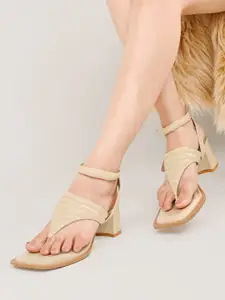 ALL TABS OPEN Textured Open Toe Block Heels