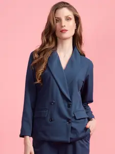 Golden Kite Notched Lapel Long Sleeves Double-Breasted Blazers