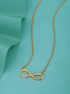 VANBELLE 925 Sterling Silver 18KT Gold-Plated CZ-Studded Necklace