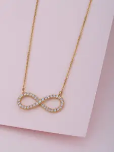 Carlton London 925 Sterling Silver 18KT Rose Gold-Plated CZ-Studded Necklace