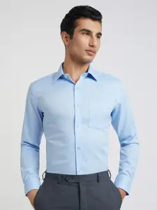 Park Avenue Self Design Spread Collar Cotton Formal Shirt