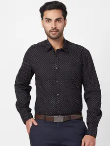 Parx Slim Fit Printed Spread Collar Formal Shirt