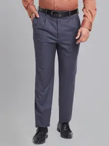 Raymond Checked Mid-Rise Formal Trouser