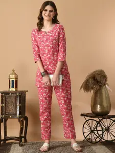 DHANOTA Floral Printed Cotton Night suit