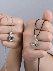 Goho Silver-Plated Quirky Pendant with Dual Chains