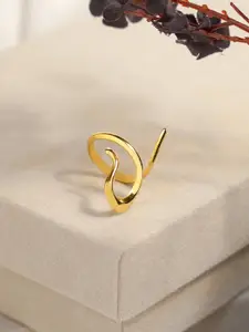 SWASHAA 18KT Gold-Plated Upsana Snake Finger Ring