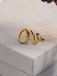SWASHAA 18KT Gold-Plated Lizz Snake Finger Ring