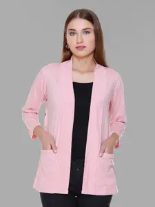 PLUSH PUSH THE FASHION Open Front Cotton Shrug