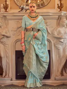 Anouk Woven Design Jaali Silk Blend Banarasi Saree