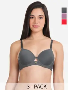 Susie Pack of 3 T-shirt Bra - Full Coverage Underwired Lightly Padded