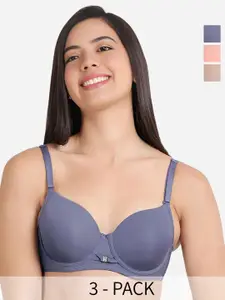 Susie Pack Of 3 Full Coverage Underwired Lightly Padded T-shirt Bras- All Day Comfort