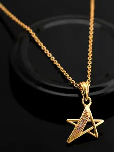 PYR FASHION Gold-Plated Star Shaped Pendants with Chains