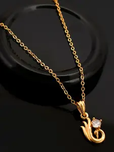 PYR FASHION Gold-Plated Peacock Shaped Pendant with Chain
