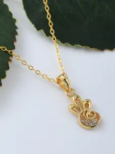 PYR FASHION Gold-Plated Contemporary Pendants with Chains