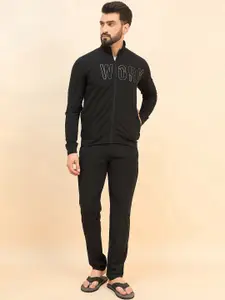 Sweet Dreams Black Men Mid Rise Typography Printed Tracksuits