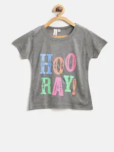 Kids On Board Girls Typography Printed Round Neck Short Sleeves Cotton Top